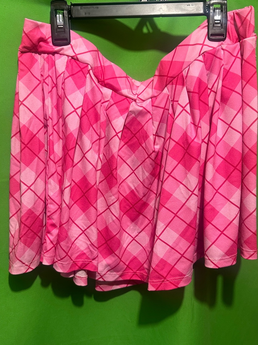 Dolls Kill Pink Plaid Circle Skater Skirt